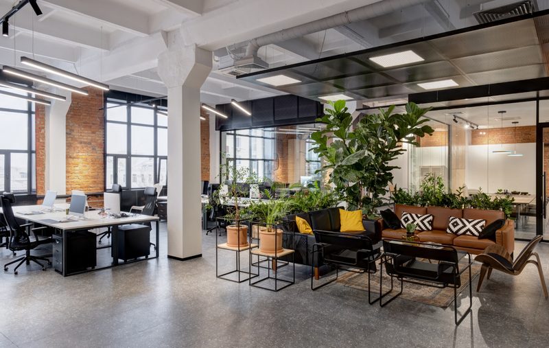 Commercial tenant improvement space by Reschka Design Build in Michigan