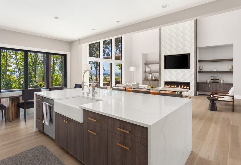 Forestview + Estate kitchen dining and living room open plan by Reschka Design Build