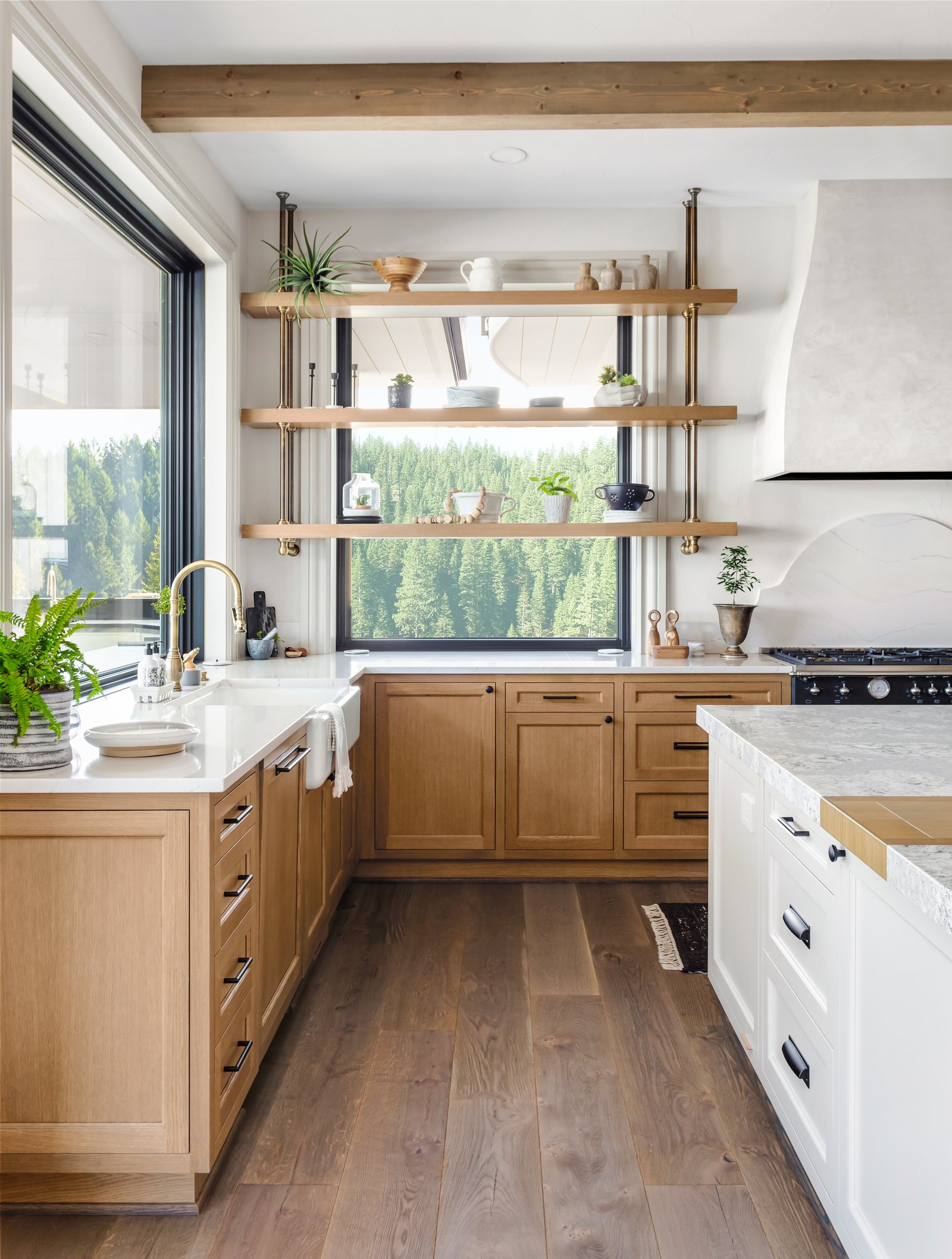 Rustic + Elegance kitchen window shelves by Reschka Design Build