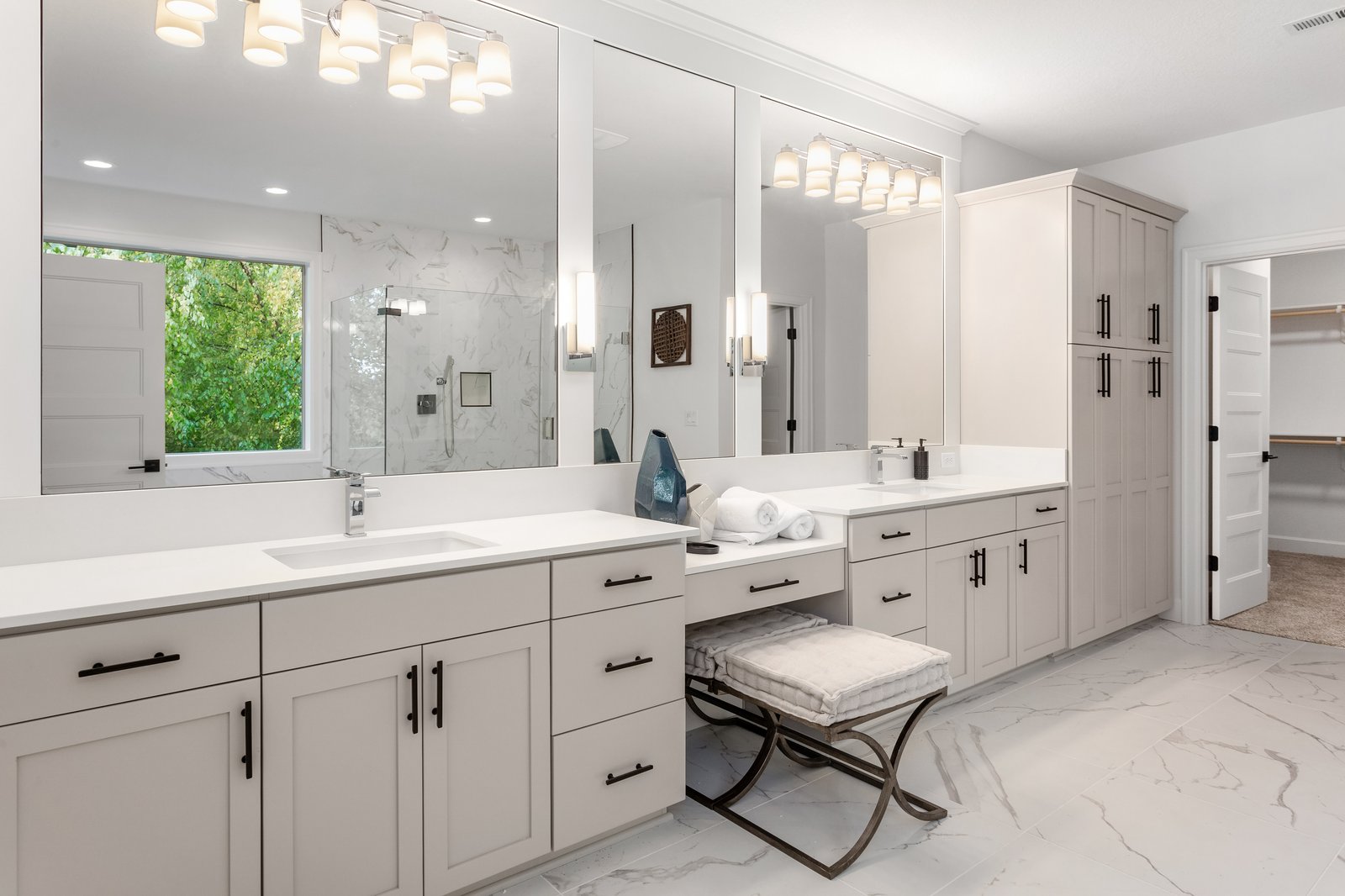 Modern bathroom vanity detail by Reschka Design Build