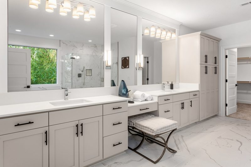 Sterling + Modern bathroom vanity by Reschka Design Build