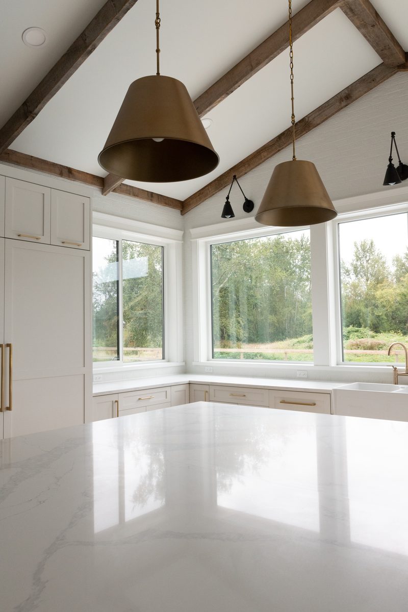 Willow Ridge + Estate kitchen island lighting detail by Reschka Design Build